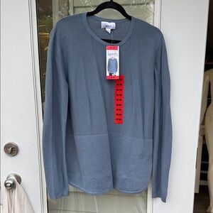 Kersh woman’s Blue Long Sleeve ribbed long sleeve Shirt NWT
